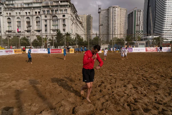 Batumi, Georgia - May 24, 2021: Beach soccer at the stadium