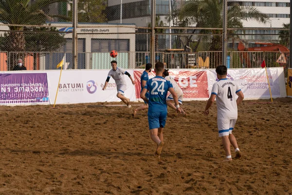 Batumi, Georgia - May 24, 2021: Beach soccer at the stadium