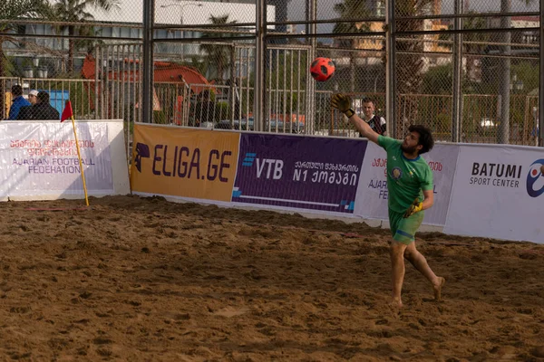 Batumi, Georgia - May 24, 2021: Beach soccer at the stadium
