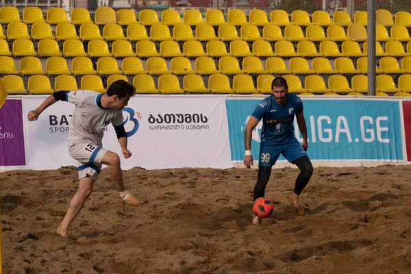 Batumi, Georgia - May 24, 2021: Beach soccer at the stadium