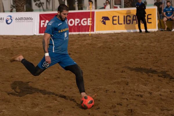 Batumi, Georgia - May 24, 2021: Beach soccer at the stadium