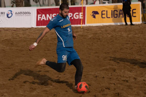 Batumi, Georgia - May 24, 2021: Beach soccer at the stadium
