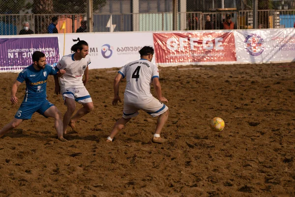 Batumi, Georgia - May 24, 2021: Beach soccer at the stadium