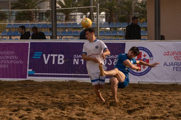 Batumi, Georgia - May 24, 2021: Beach soccer at the stadium