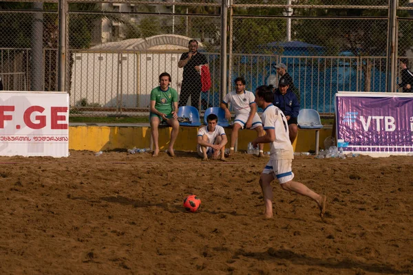 Batumi, Georgia - May 24, 2021: Beach soccer at the stadium