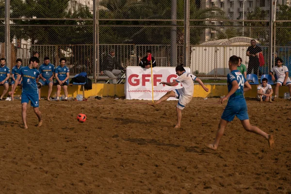 Batumi, Georgia - May 24, 2021: Beach soccer at the stadium