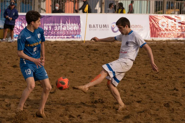 Batumi, Georgia - May 24, 2021: Beach soccer at the stadium