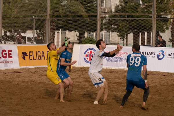 Batumi, Georgia - May 24, 2021: Beach soccer at the stadium