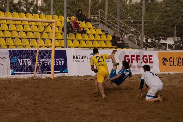 Batumi, Georgia - May 24, 2021: Beach soccer at the stadium