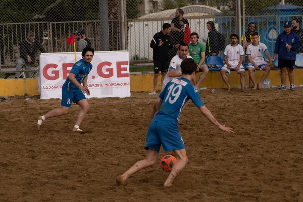 Batumi, Georgia - May 24, 2021: Beach soccer at the stadium