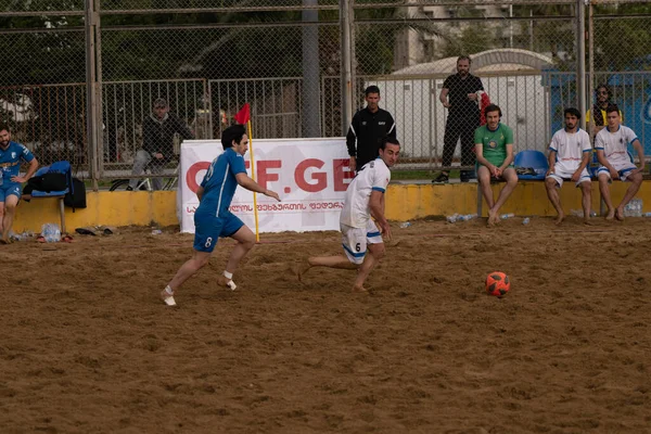 Batumi, Georgia - May 24, 2021: Beach soccer at the stadium