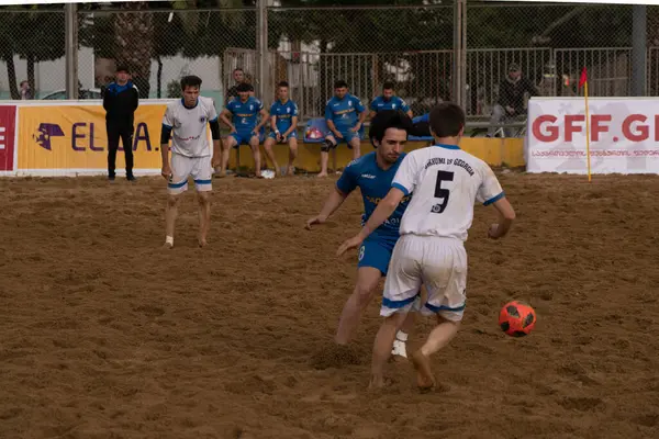 Batumi, Georgia - May 24, 2021: Beach soccer at the stadium