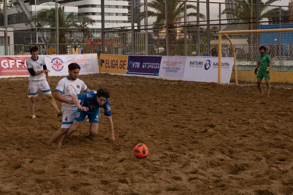 Batumi, Georgia - May 24, 2021: Beach soccer at the stadium
