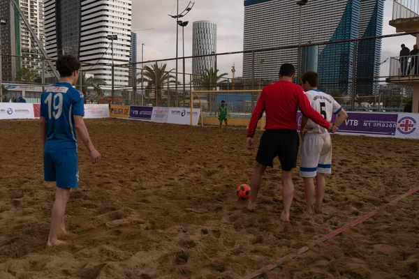 Batumi, Georgia - May 24, 2021: Beach soccer at the stadium