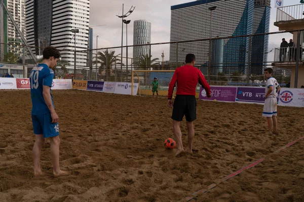 Batumi, Georgia - May 24, 2021: Beach soccer at the stadium