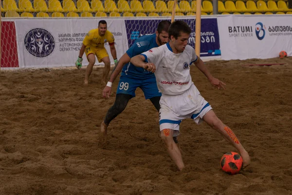 Batumi, Georgia - May 24, 2021: Beach soccer at the stadium
