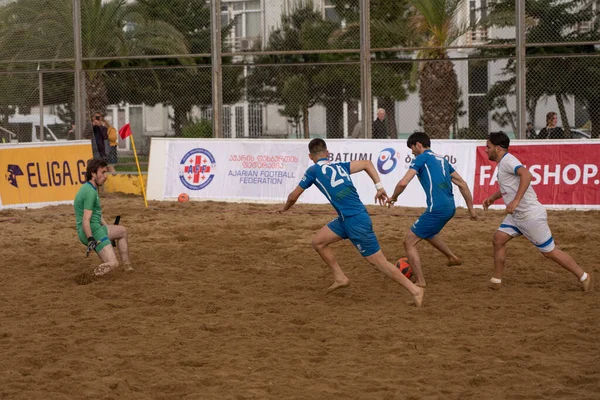 Batumi, Georgia - May 24, 2021: Beach soccer at the stadium