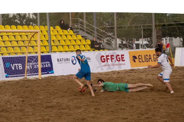 Batumi, Georgia - May 24, 2021: Beach soccer at the stadium