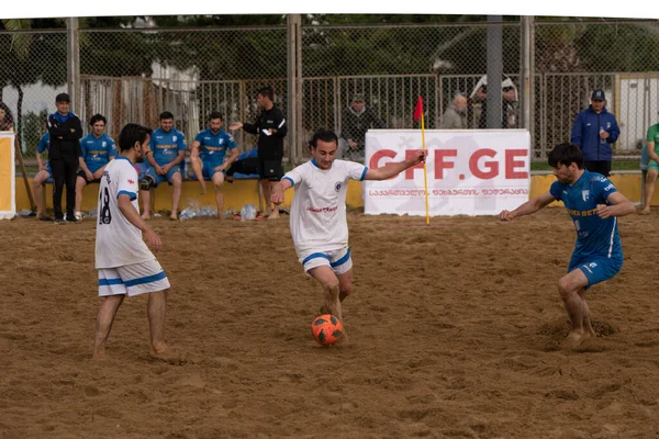 Batumi, Georgia - May 24, 2021: Beach soccer at the stadium