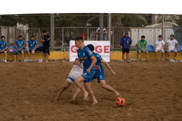 Batumi, Georgia - May 24, 2021: Beach soccer at the stadium