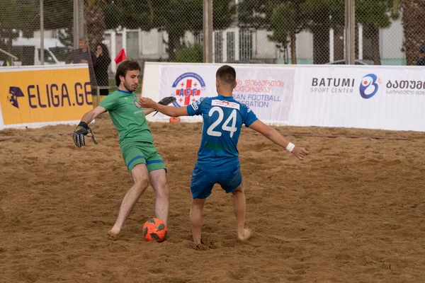 Batumi, Georgia - May 24, 2021: Beach soccer at the stadium