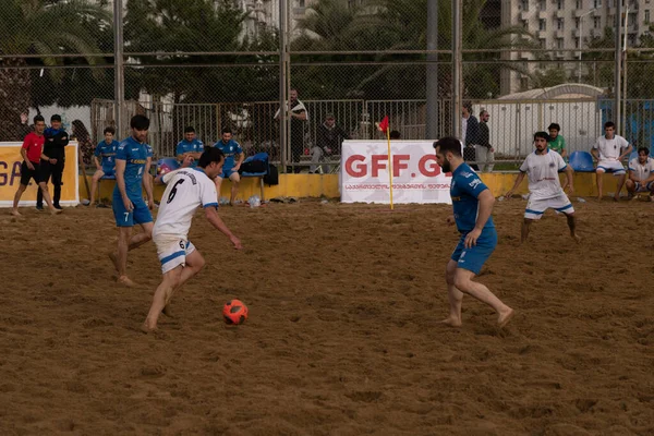 Batumi, Georgia - May 24, 2021: Beach soccer at the stadium