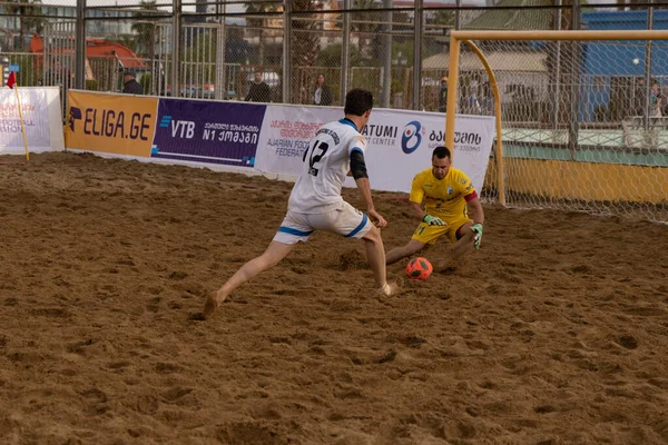 Batumi, Georgia - May 24, 2021: Beach soccer at the stadium