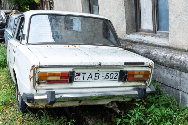 Coches Muy Viejos Matorrales Árboles — Foto de Stock