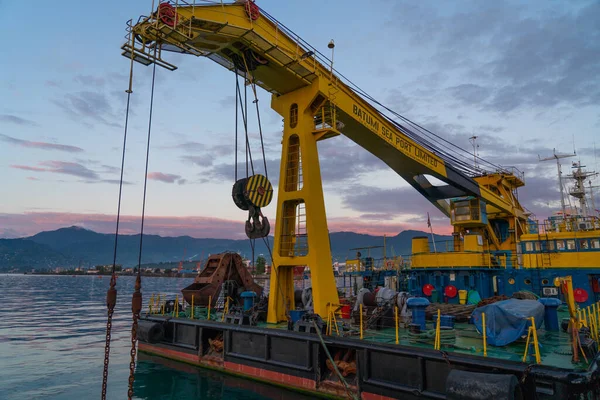 Batumi Georgia June 2021 Seaport Sunset — Stock Photo, Image