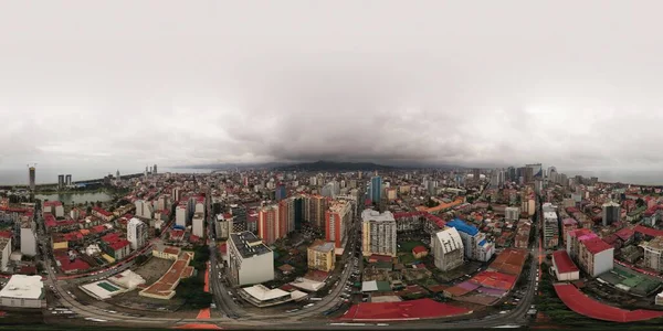 360度の街のパノラマドローンビュー — ストック写真