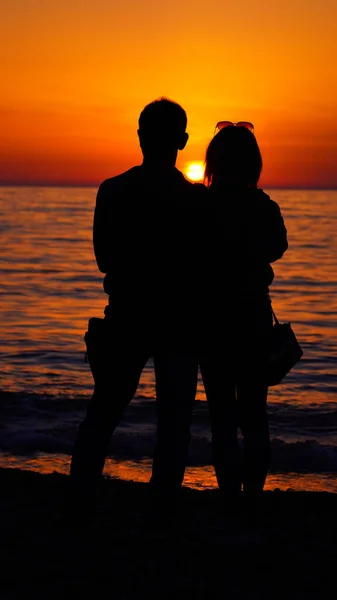 Man Woman Sunset — Stock Photo, Image