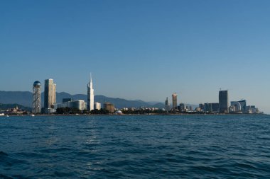 Batumi, Gürcistan - 15 Haziran 2021: Deniz manzarası