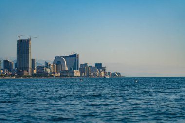 Batumi, Gürcistan - 15 Haziran 2021: Deniz manzarası