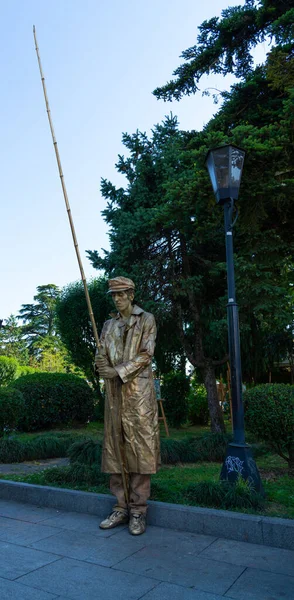 Batumi Geórgia Junho 2021 Homem Terno Com Uma Vara — Fotografia de Stock