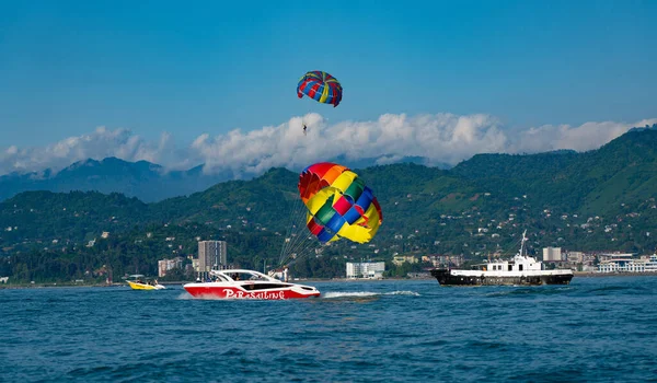 Batumi Georgia Června 2021 Let Padákem Moři — Stock fotografie