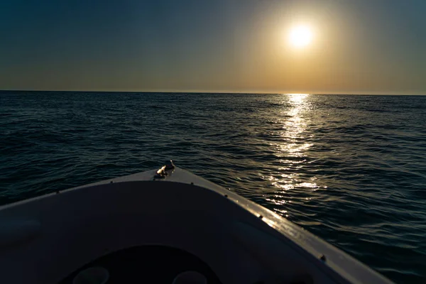 Utsikt Över Havet Från Båt Solnedgången — Stockfoto