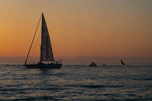 Batumi Geórgia Junho 2021 Veleiro Durante Pôr Sol — Fotografia de Stock