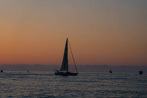 Batumi Geórgia Junho 2021 Veleiro Durante Pôr Sol — Fotografia de Stock