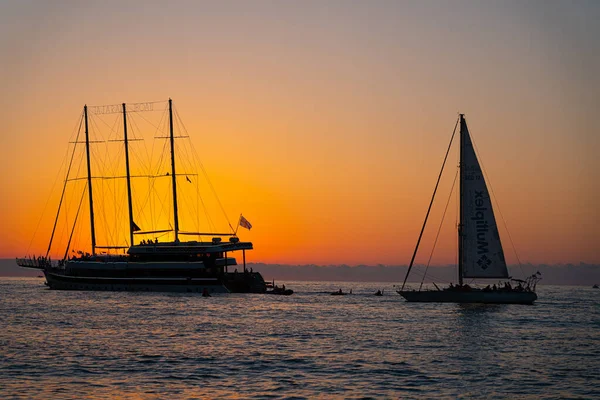 Batumi Georgia June 2021 Big Sailboat Sunset — Stock Photo, Image