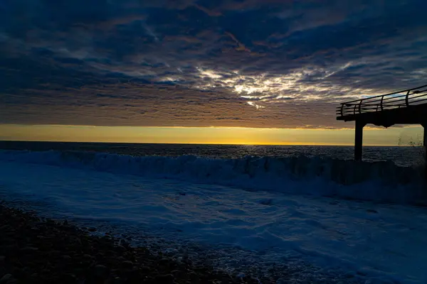 Coucher Soleil Dans Ville Batoumi Juin Adjara Géorgie — Photo