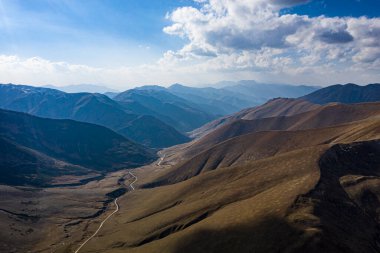 Brown mountain from Svaneti view from a drone
