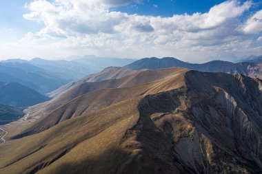 Brown mountain from Svaneti view from a drone
