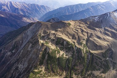 Brown mountain from Svaneti view from a drone
