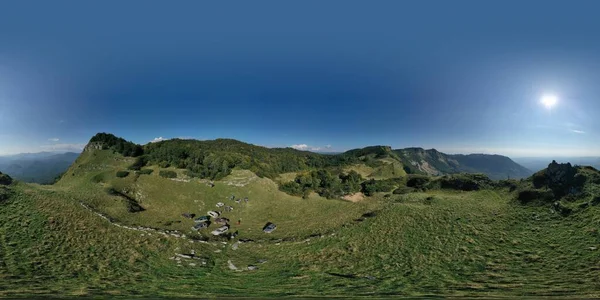 360 Zelený Les Horách Pohled Bezpilotního Letounu — Stock fotografie