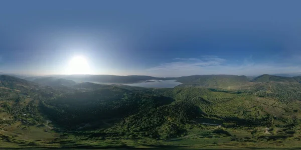 360 Floresta Verde Nas Montanhas Vista Drone — Fotografia de Stock