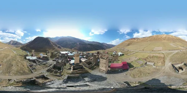 360 Brown Mountain Village Drone View — Stok fotoğraf