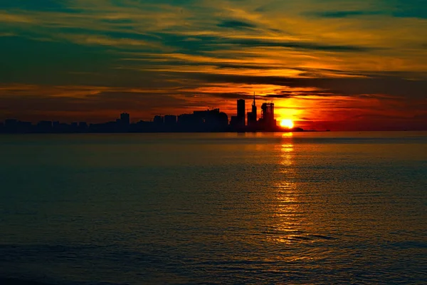 Vacker Panoramautsikt Över Batumi Solnedgången — Stockfoto