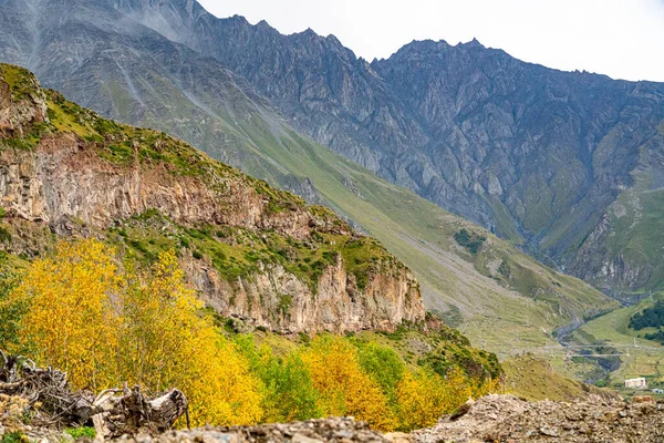Гора Зелено Желтой Травой — стоковое фото