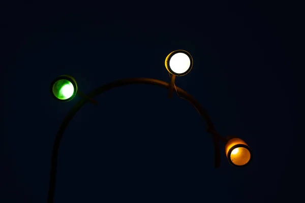 Luces Noche Linternas Colores Foto Fondo — Foto de Stock