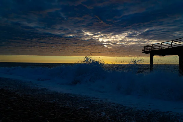 Tramonto Nella Città Batumi Nel Mese Giugno Adjara Georgia — Foto Stock